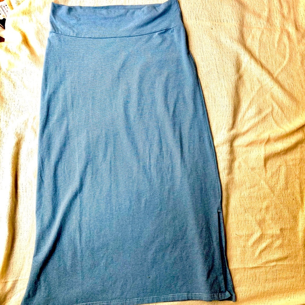 Patagonia blue and white stripe maxi skirt